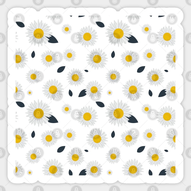 Daisies pattern Sticker by Oonamin